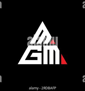MGM triangle letter logo design with triangle shape. MGM triangle logo design monogram. MGM triangle vector logo template with red color. MGM triangul Stock Vector
