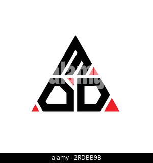 MOD triangle letter logo design with triangle shape. MOD triangle logo design monogram. MOD triangle vector logo template with red color. MOD triangul Stock Vector