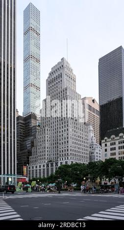 Architectural detail of Grand Army Plaza, a square at the southeast corner of Central Park in Manhattan, New York City. Stock Photo