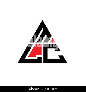 MLC triangle letter logo design with triangle shape. MLC triangle logo design monogram. MLC triangle vector logo template with red color. MLC triangul Stock Vector