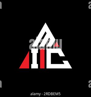 MIC triangle letter logo design with triangle shape. MIC triangle logo design monogram. MIC triangle vector logo template with red color. MIC triangul Stock Vector