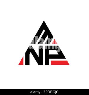 MNP triangle letter logo design with triangle shape. MNP triangle logo design monogram. MNP triangle vector logo template with red color. MNP triangul Stock Vector