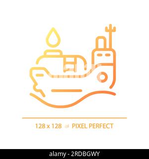 Oil tanker ship gradient linear vector icon Stock Vector