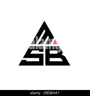 MSB triangle letter logo design with triangle shape. MSB triangle logo ...