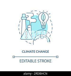 2D climate change concept icon Stock Vector