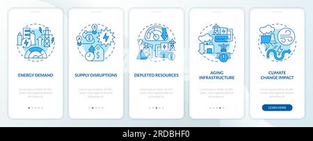 Carbon border adjustment linear blue icon concept Stock Vector