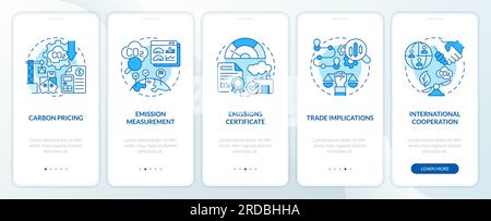 2D carbon border adjustment thin line blue icon concept Stock Vector