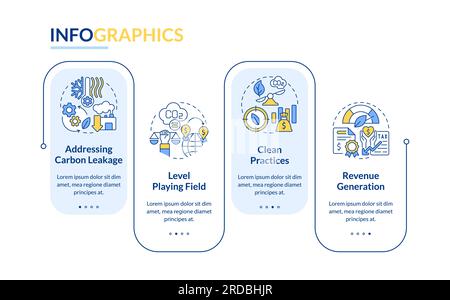 Carbon border adjustment layout with linear icons Stock Vector