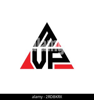 MVP triangle letter logo design with triangle shape. MVP triangle logo design monogram. MVP triangle vector logo template with red color. MVP triangul Stock Vector