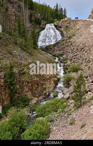 Rustic Falls, Yellowstone National Park in Golden Gate Canyon, Wyoming, United States of America Stock Photo