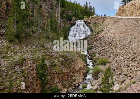 Rustic Falls, Yellowstone National Park in Golden Gate Canyon, Wyoming, United States of America Stock Photo