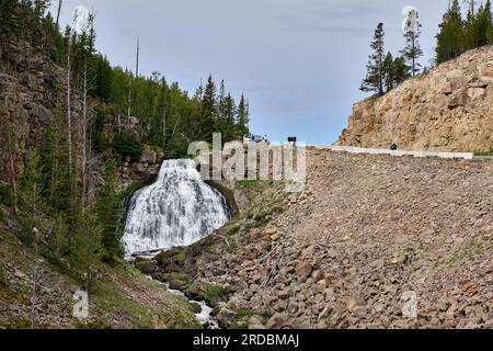 Rustic Falls, Yellowstone National Park in Golden Gate Canyon, Wyoming, United States of America Stock Photo