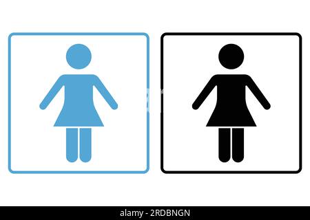 woman icon. icon related to sign toilet, dressing room, bathroom. Solid icon style design. Simple vector design editable Stock Vector