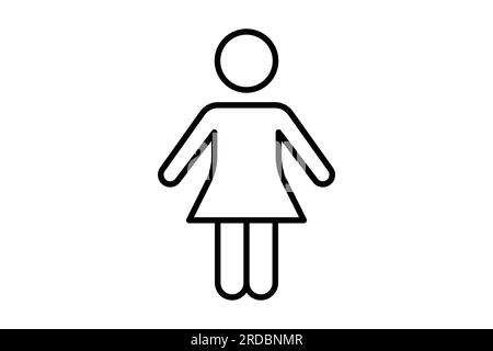 woman icon. icon related to sign toilet, dressing room, bathroom. Line icon style design. Simple vector design editable Stock Vector