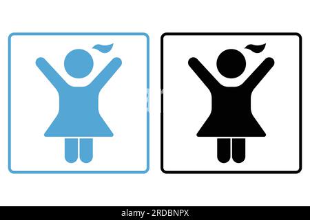 girl icon. icon related to sign children toilet, dressing room children, bathroom children. Solid icon style design. Simple vector design editable Stock Vector