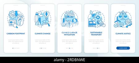 Blue carbon border adjustment thin line icon concept Stock Vector