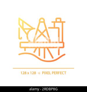 Oil platform gradient linear vector icon Stock Vector