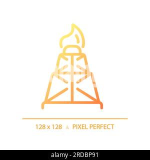 Drilling rig gradient linear vector icon Stock Vector