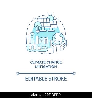 2D climate change mitigation concept icon Stock Vector