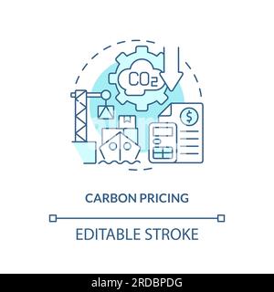 2D carbon pricing concept icon Stock Vector