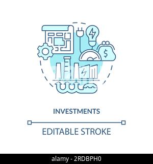 2D customizable investments concept icon Stock Vector
