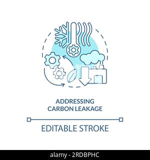 2D addressing carbon leakage concept icon Stock Vector