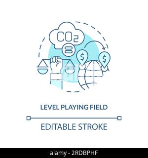 2D level playing field concept icon Stock Vector