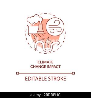 2D climate change impact concept icon Stock Vector
