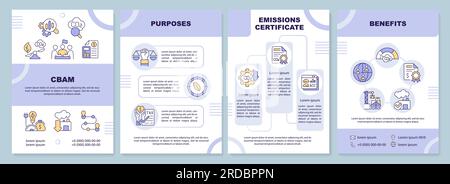 Brochure with carbon border adjustment concept Stock Vector