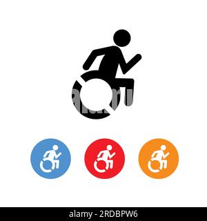Handicapped person line icon. Disabled man linear style sign for mobile concept and web design. Stock Vector