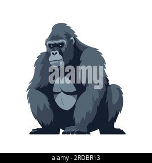 Gorilla logo design. Abstract drawing gorilla. Cute gorilla isolated. Vector illustration Stock Vector