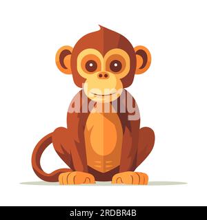 Monkey logo icon illustration vector flat design Stock Vector Image ...