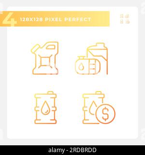 Fuel storage gradient linear vector icons set Stock Vector