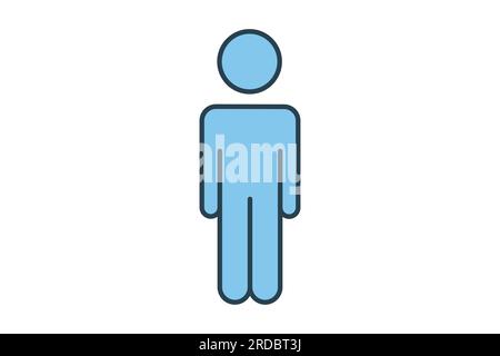 man icon. icon related to sign toilets, dressing room, bathroom. Flat line icon style design. Simple vector design editable Stock Vector