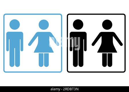 man and woman icon. icon related to sign toilet, dressing room, bathroom. Solid icon style design. Simple vector design editable Stock Vector