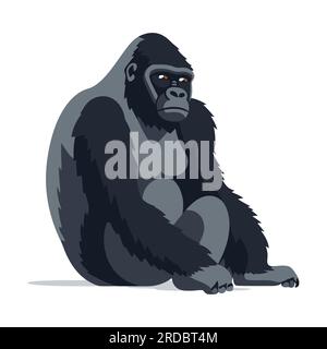 Gorilla logo design. Abstract drawing gorilla. Cute gorilla isolated. Vector illustration Stock Vector