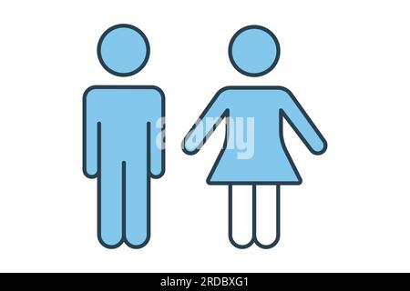 man and woman icon. icon related to sign toilet, dressing room, bathroom. Flat line icon style design. Simple vector design editable Stock Vector