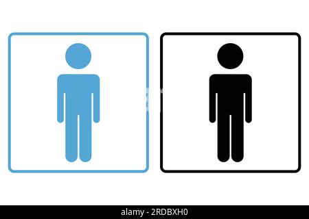 man icon. icon related to sign toilets, dressing room, bathroom. Solid icon style design. Simple vector design editable Stock Vector