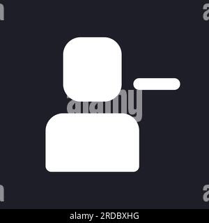 Remove user dark mode glyph ui icon Stock Vector