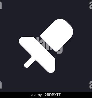 Pin dark mode glyph ui icon Stock Vector