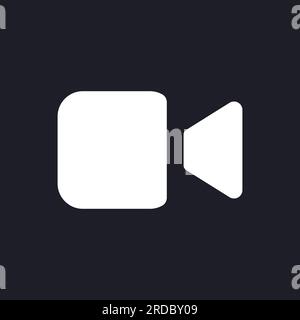 Video call dark mode glyph ui icon Stock Vector