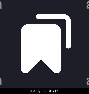 Saved messages dark mode glyph ui icon Stock Vector