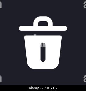 Delete dark mode glyph ui icon Stock Vector