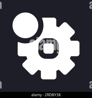 Settings notification dark mode glyph ui icon Stock Vector