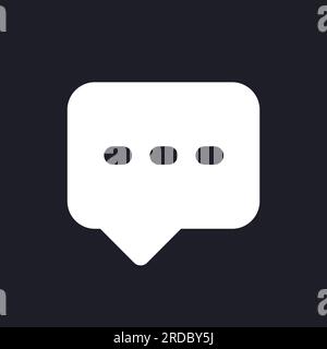 Typing message dark mode glyph ui icon Stock Vector