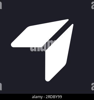 Share and repost dark mode glyph ui icon Stock Vector