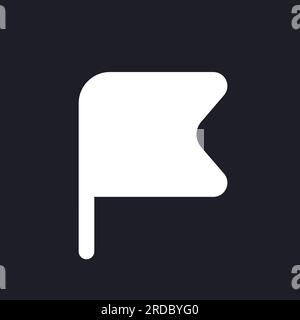Flag dark mode glyph ui icon Stock Vector