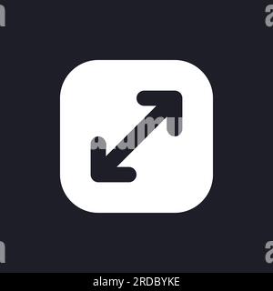 Screen enlargement dark mode glyph ui icon Stock Vector