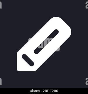 Pencil dark mode glyph ui icon Stock Vector