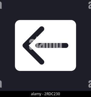 Move back dark mode glyph ui icon Stock Vector